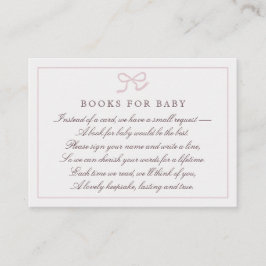 Rosa Bow & Rand Bokar för baby-inhägnadskort Visitkort