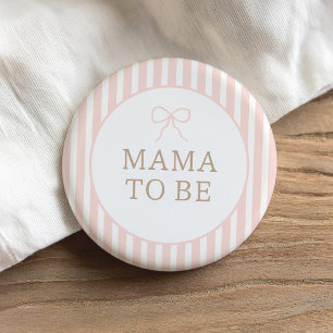 Rosa Bow Rand Paris Baby Shower Mamma ska vara Knapp