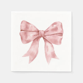 Rosa Bow Ribbon Baby Shower Pappersservett