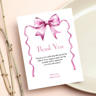 Rosa Bow Ribbon Baby Shower Tack Kort