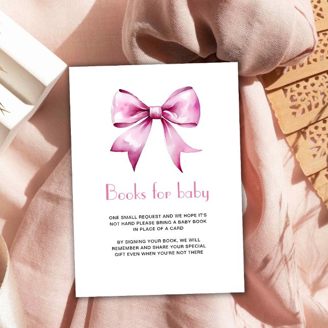 Rosa Bow Ribbon Bokar för baby Tilläggskort (Skapare uppladdad)