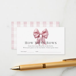 Rosa Bow Ribbon Girl Baby Shower hur många bin Tilläggskort