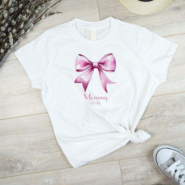 Rosa Bow Ribbon Mamma att vara T Shirt (Skapare uppladdad)