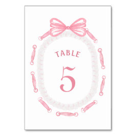 Rosa Bow Ribbon Ram Bordsnummer