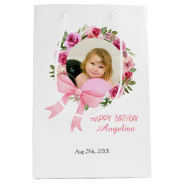 Rosa Bow Ro Blommigt Utandning Foder på födelsedag