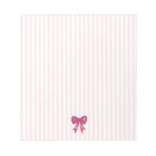 Rosa Bow Rosa Rand Preppy Anteckningsblock