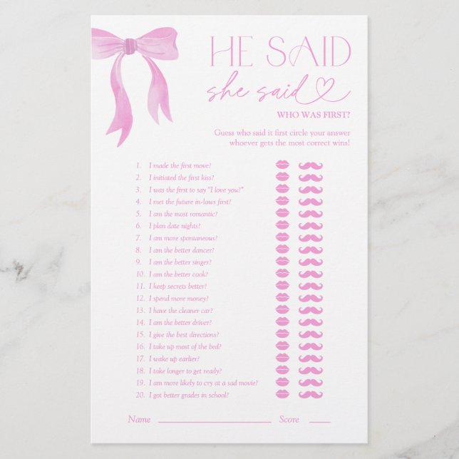 Rosa Bow sa att hon sa Möhippa Game (Framsida)