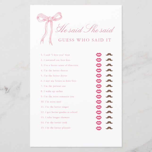 Rosa Bow sa att hon sa Möhippa Game (Framsida)