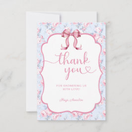 Rosa Bow Shabby chic Baby Shower Tack Kort