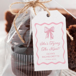 Rosa Bow Shes Gifter sig Bachelorette Presentetikett