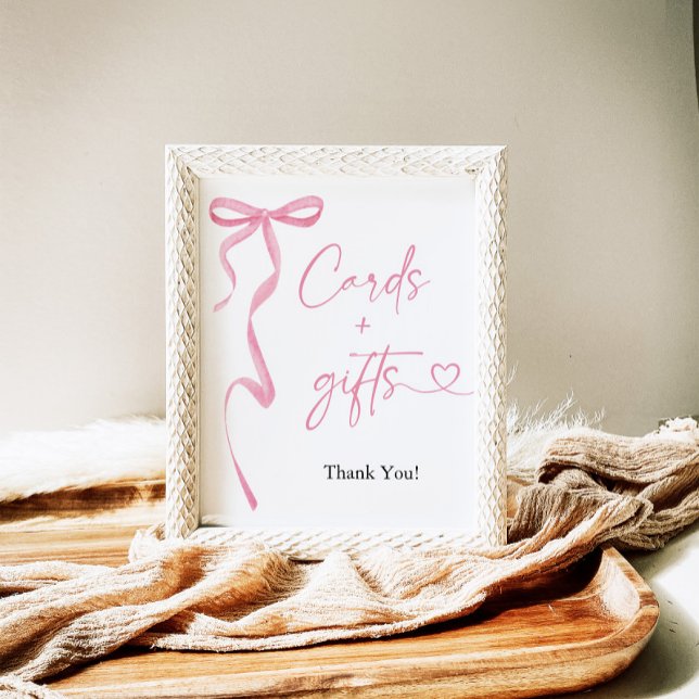 Rosa Bow Shes Gifter sig kort och gaffeltecken Poster (Skapare uppladdad)