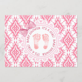 Rosa Bow & Snöre - en inbjudan till en babyåkare