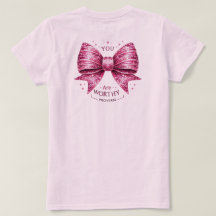 Rosa Bow soft rosa shirt Proverbs, du är Worthy