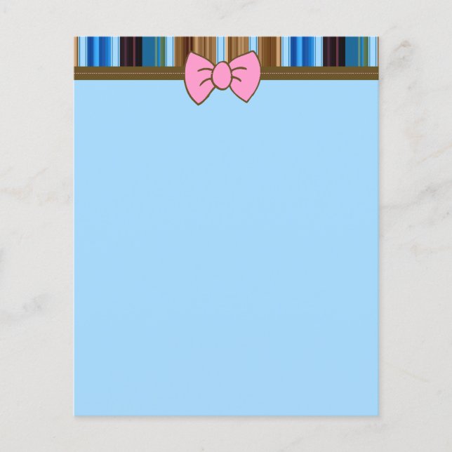 Rosa Bow Stationery Flygblad (Framsidan)