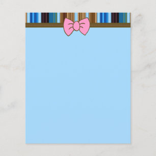 Rosa Bow Stationery Flygblad