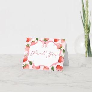 Rosa Bow Strawberry Berry Sweet Baby Shower Tack Kort