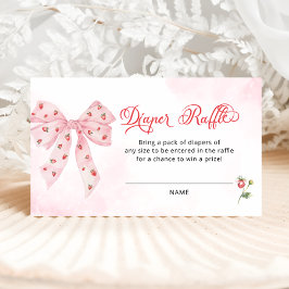 Rosa Bow Strawberry Berry Sweet Raffle Tilläggskort
