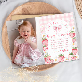 Rosa Bow Strawberry Birthday Photo Tackyou Card Tack Kort