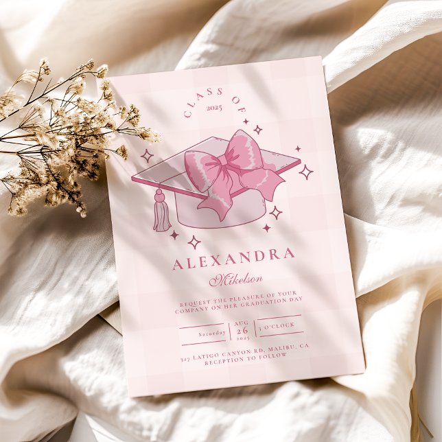 Rosa Bow Studenten Inbjudningar (Skapare uppladdad)