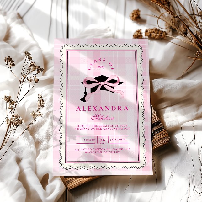 Rosa Bow Studenten Inbjudningar (Skapare uppladdad)