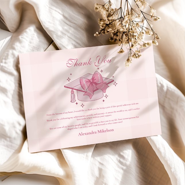 Rosa Bow Studenten Tack Kort (Skapare uppladdad)