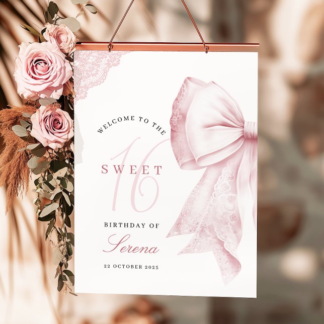  Rosa Bow Sweet 16 Birthday Poster (Skapare uppladdad)