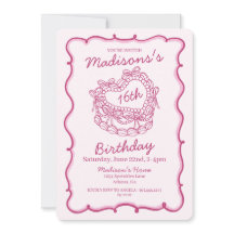 Rosa Bow Sweet 16 Heart Coquette Cake Birthday