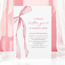  Rosa Bow Sweet Little Girl Baby Shower