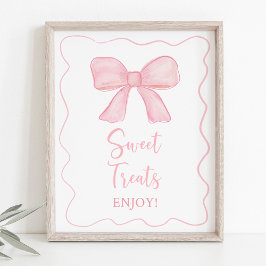 Rosa Bow Sweet Treats Birthday Sign Poster
