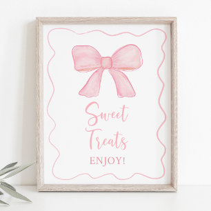 Rosa Bow Sweet Treats Birthday Sign Poster