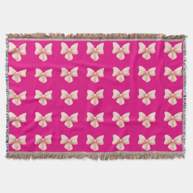 Rosa Bow Throw Blanket Mysfilt (Framsidan)