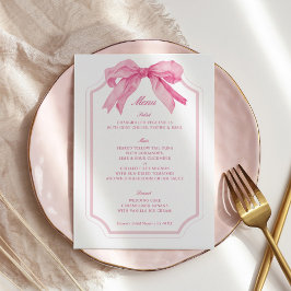 Rosa Bow Toile Ribbon Möhippa Meny