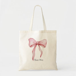 Rosa Bow Tote Tygkasse
