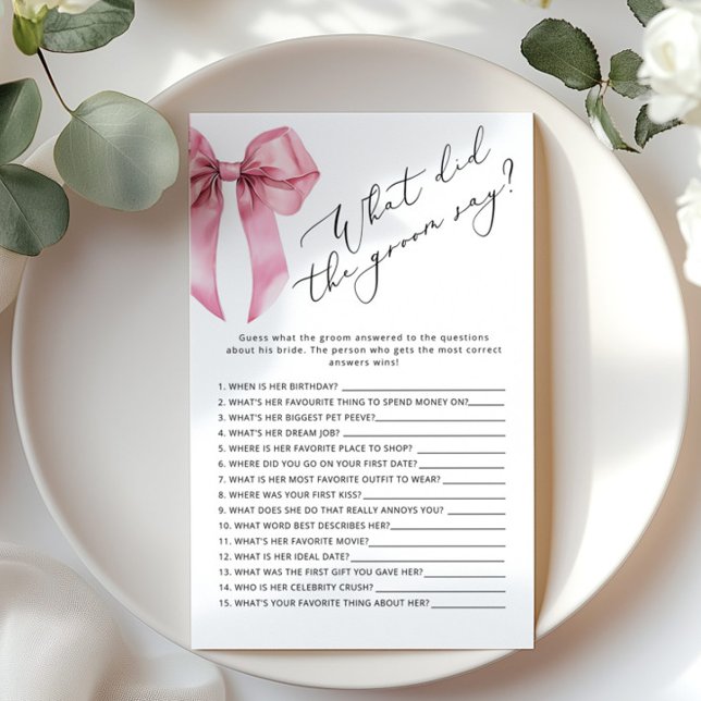 Rosa Bow Vad sa brudgummen möhippa spel? (Skapare uppladdad)