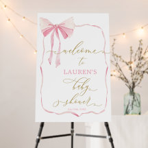 Rosa Bow Välkomstskylt för babyskor Flickor