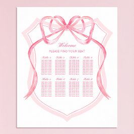 Rosa Bow Vapensköld Baptism - sittdiagram Poster