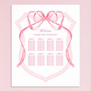 Rosa Bow Vapensköld Baptism - sittdiagram Poster