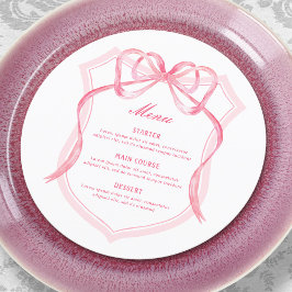 Rosa Bow Vapensköld Round Meny