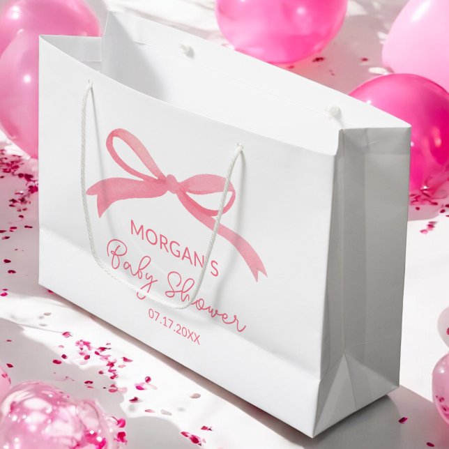  Rosa Bow Watercolor Baby Shower (Skapare uppladdad)