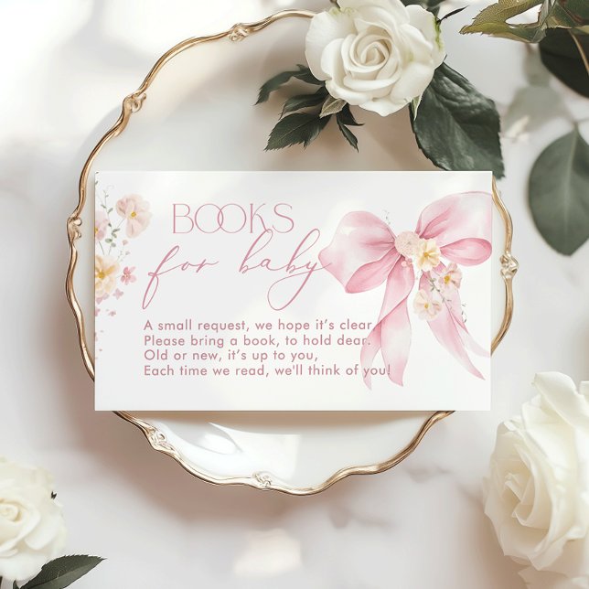 Rosa Bow Wildblomma Bok för baby biljett Tilläggskort (Skapare uppladdad)