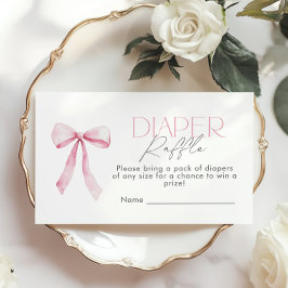 Rosa Bow Wildblomma Diaper raffle biljett Tilläggskort
