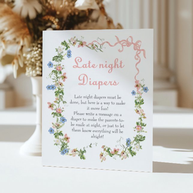 Rosa Bow Wildblomma Late Nattblöjor Poster (Skapare uppladdad)