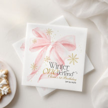Rosa Bow Winter Onederland 1-års födelsedag