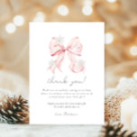 Rosa Bow Winter Snowflake Baby Shower Tack Kort<br><div class="desc">Rosa Bow Winter Snowflake Baby Shower Tack för ditt kort</div>