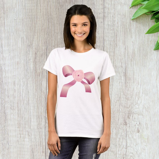 Rosa Bow Womens T-Shirt (Skapare uppladdad)