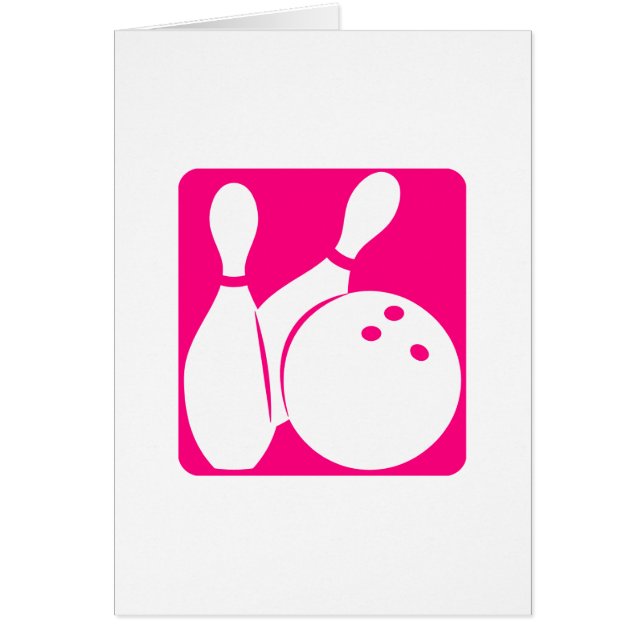 Rosa bowling hälsningskort (Framsidan)