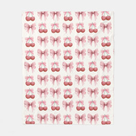 Rosa Bows and Cherries Girly Coquette Fleecefilt