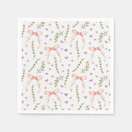 Rosa Bows Blommigt Birthday Shower Bröllop Pappersservett