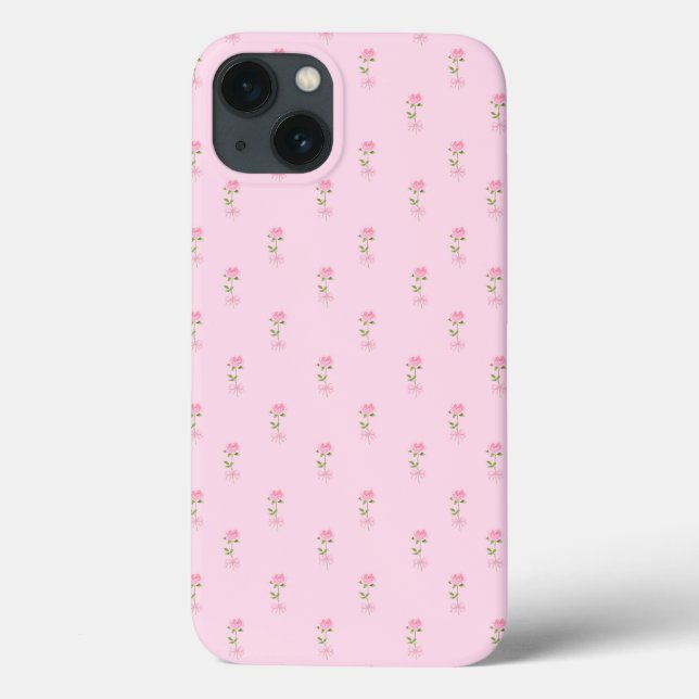 Rosa Bows Blommigt Phone Case (Baksida)