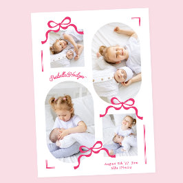 rosa bows collage 4 foton från foto-baby meddelande
